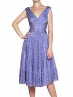 LUISA BECCARIA - POLKA DOT PLEATED SILK CHIFFON DRESS