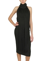 OSMAN - FRINGED TECHNO CREPE DRESS