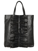 RED VALENTINO - SHOPPING IN PELLE CON PIZZO E FIOCCO