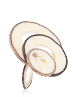 RAFFAELLA MANNELLI - ANELLO CON DISCHI ROTANTI DI BACHELITE E ORO