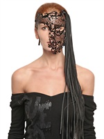 BARBARA BONER - VENICIAN MASK WITH LEATHER FRINGES FASHI