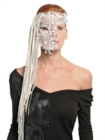 BARBARA BONER - VENICIAN MASK WITH LEATHER FRINGES FASHI
