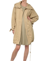 KAI AAKMANN - FLOWY TECHNO PARKA COAT - BEIGE