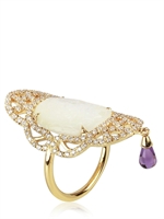NESSA - ANELLO LIYA CON DIAMANTI E MADREPERLA