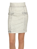 PIERRE BALMAIN - ACID WASHED WAXED DENIM STRETCH ROCK