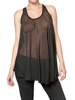 PIERRE BALMAIN - SHEER SILK CHIFFON TANK TOP