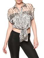 PIERRE BALMAIN - BANDANA BEDRUCKTES SEIDEN SATIN HEMD