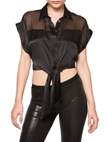 PIERRE BALMAIN - SIEDEN CHIFFON UND SATIN HEMD