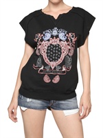 PIERRE BALMAIN - PRINTED COTTON FLEECE T-SHIRT