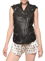 PIERRE BALMAIN - BIKER LEDER WESTE