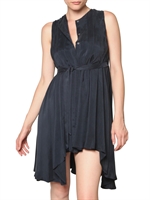 PIERRE BALMAIN - ASYMMETRIC PLEATED CUPRO DRESS
