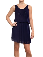 LES PETITES... - PLEATED GEORGETTE DRESS