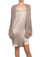 LES PETITES... - KNITTED CARDIGAN AND SILK DRESS