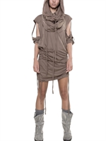 DEMOBAZA - HOODED CUT OUT JERSEY DRESS