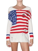 UNIF - MAGLIA EFFETTO VINTAGE STAMPA USA