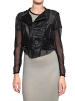 HORACE - TWISTED NETZ GEKÜRZTE BIKER LEDER JACKE