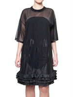 DANIEL PALILLO - SKULL RUFFLED MESH DRESS