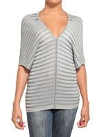 PARRONCHI - VISCOSE CREPE & LUREX SWEATER - GREY ICE