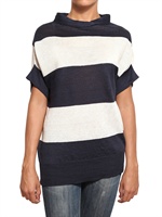 PARRONCHI - MAGLIA IN LINO A RIGHE