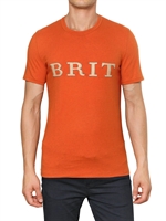BURBERRY BRIT - COTTON EMBROIDERED LOGO T-SHIRT - ORANGE