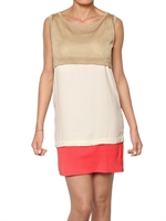 ANIYE BY - TECHNO JERSEY, SATIN AND LUREX DRESS