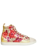 ALOUETTE - FLORAL PRINT SATIN SNEAKERS