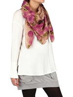 CONTILEONI - ROSE PRINT CANVAS SCARF