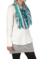 CONTILEONI - FLORAL PRINT CANVAS SCARF