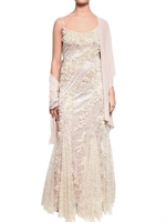 AVANTGARDE - EMBROIDERED TULLE DRESS - CHAMPAGNE
