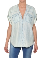 BRIAN DALES - WASHED BAUMWOLL POLA DOT HEMD