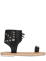 POSITANO - STUDDED SKULL LEATHER FLATS