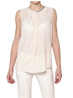 SPACE - BESTICKTES JUWEL GEORGETTE TOP