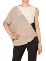 SPACE - MULTIFARBENES CREPE ÄRMEL TOP