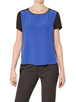 SPACE - ZWEIFARBENES SEIDEN GEORGETTE TOP