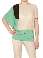 SPACE - MULTIFARBENES CREPE DE CHINE TUNIC TOP