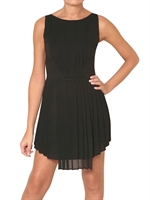 SPACE - PLEATED SILK CREPE AND GEORGETTE DRESS