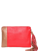 SPACE - BICOLORED CALFSKIN TASSEL CLUTCH