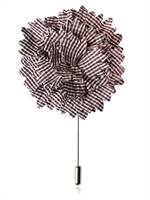 LANVIN - CHECKED COTTON FLOWER PIN