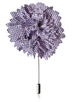 LANVIN - CHECKED COTTON FLOWER PIN