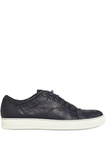 LANVIN - SPONGE EFFECT LEATHER SNEAKERS