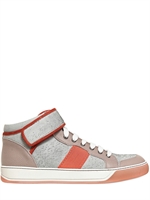 LANVIN - SPONGE EFFECT CALFSKIN & GROSGRAIN SNEAK