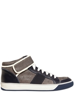 LANVIN - SPONGE EFFECT CALFSKIN & GROSGRAIN SNEAK