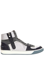 LANVIN - TECH FABRIC AND SUEDE SNEAKERS
