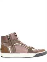 LANVIN - TECH FABRIC AND SUEDE SNEAKERS