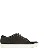 LANVIN - SUEDE AND PATENT LEATHER SNEAKERS