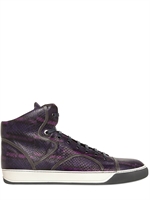 LANVIN - SNAKE SKIN HIGH TOP SNEAKERS