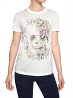 ALEXANDER MCQUEEN - FLOWER SKULL PRINT COTTON JERSEY T-SHIRT