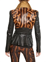 ALEXANDER MCQUEEN - OCELOT BEDRUCKTE PONYFELL & NAPPA LEDER JACKE