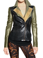 ALEXANDER MCQUEEN - BAUMWOLL GABARDINE & NAPPA LEDER JACKE