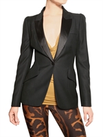 ALEXANDER MCQUEEN - SATIN LAPEL COOL WOLL TUXEDO JACKE